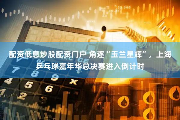 配资低息炒股配资门户 角逐“玉兰星辉”，上海乒乓球嘉年华总决赛进入倒计时